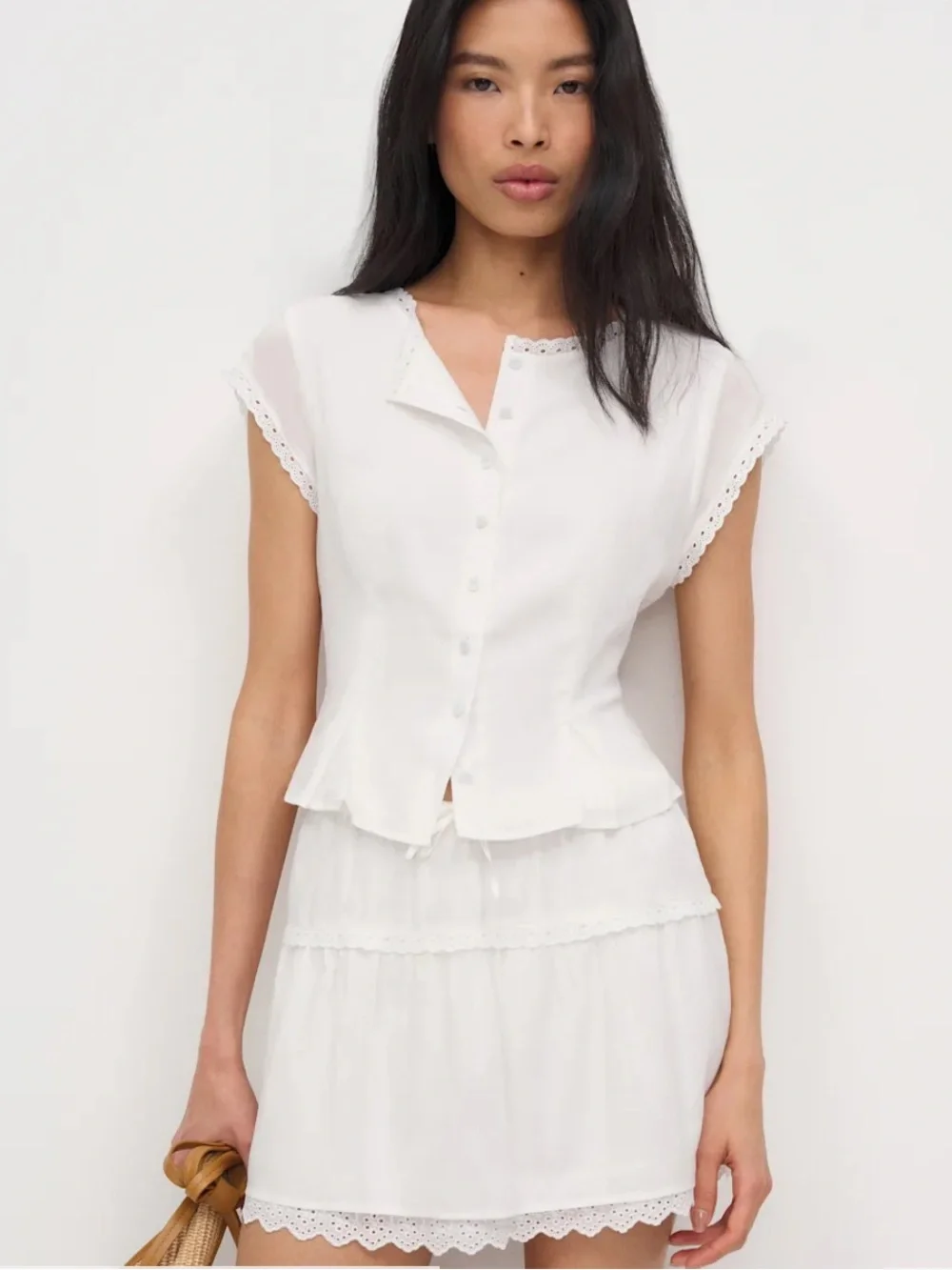 Reformation White Valetta Skirt Set - Picture 2 of 2
